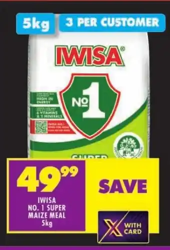 Shoprite IWISA NO. 1 SUPER MAIZE MEAL 5kg offer