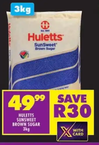 Shoprite HULETTS SUNSWEET BROWN SUGAR 3kg offer