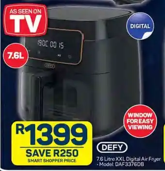 Pick n Pay DEFY 7.6 Litre XXL Digital Air Fryer offer