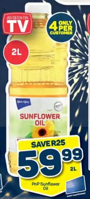 Pick n Pay PnP Sunflower Oil 2L offer