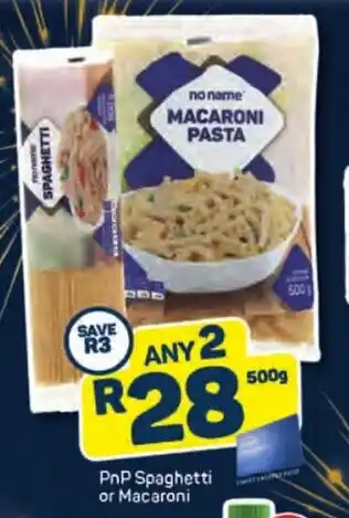 Pick n Pay PnP Spaghetti or Macaroni 500g offer