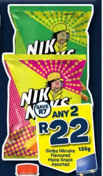 Pick n Pay Simba Niknaks Flavoured Maize Snack Assorted 135g offer