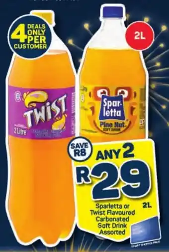 Pick n Pay Sparletta or Twist Flavoured Carbonated Soft Drink Assorted 2L offer