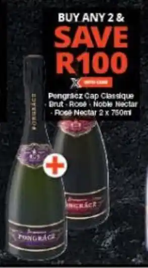 Checkers Pongrácz Cap Classique Brut Rose Noble Nectar -Rose Nectar 2 x 750ml offer