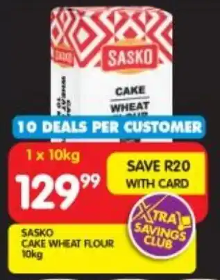 Shoprite SASKO CAKE WHEAT FLOUR 10kg offer