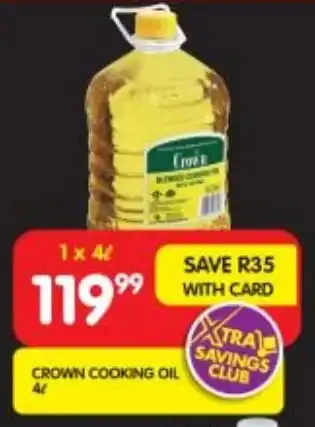 Shoprite CROWN COOKING OIL 4L offer