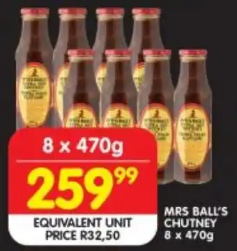 Shoprite MRS BALL'S CHUTNEY 8x470g offer