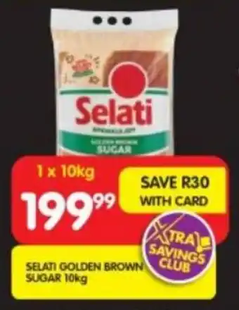 Shoprite SELATI GOLDEN BROWN SUGAR 10kg offer