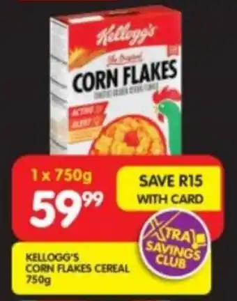 Shoprite KELLOGG'S CORN FLAKES CEREAL 750g offer