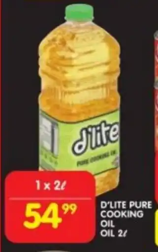 Shoprite D'LITE PURE COOKING OIL 2L offer