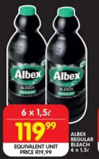 Shoprite ALBEX REGULAR BLEACH 6 x 1,5L offer