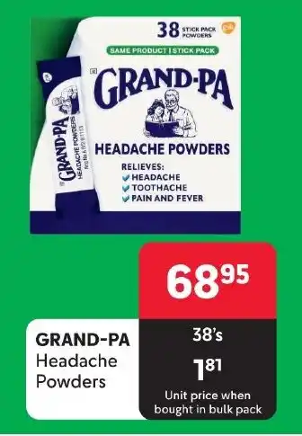 Makro GRAND-PA Headache Powders offer