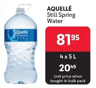 Makro AQUELLÉ Still Spring Water 4x5L offer
