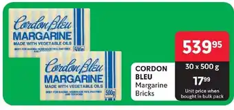 Makro CORDON BLEU Margarine Bricks offer