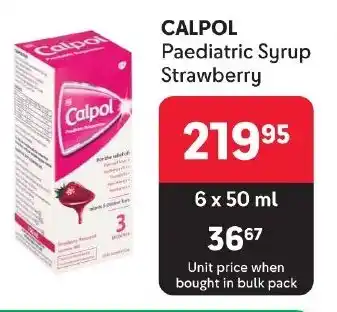 Makro CALPOL Paediatric Syrup Strawberry 6 x 50 ml offer