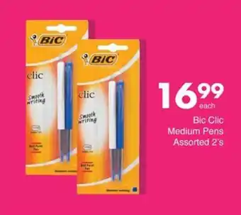 Save Bic Clic Medium Pens Assorted 2's offer
