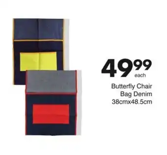 Save Butterfly Chair Bag Denim 38cmx48.5cm offer
