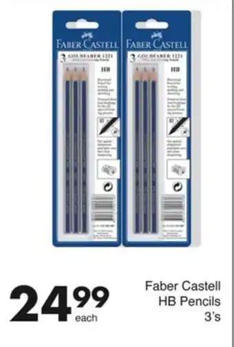 Faber Castell HB Pencils 3's