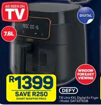 Pick n Pay Hypermarket DEFY 7.6 Litre XXL Digital Air Fryer offer