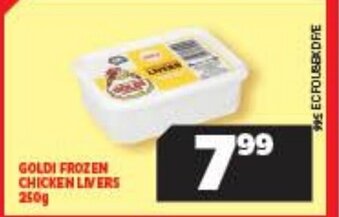 Usave Goldi Frozen Chicken Livers 250g offer