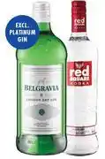 Ultra Liquors Belgravia gin range or red square vodka range-750ml offer