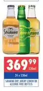 Ultra Liquors Savanna dry, angry lemon or alcohol free bottles-24 x 330ml offer