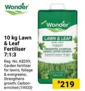Builders Warehouse Wonder lawn & leaf fertiliser 7:1:3-10kg offer