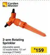 Builders Warehouse Garden master 3 arm rotating sprinkler offer