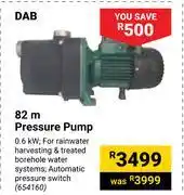 Builders Warehouse Dab 82m pressure pump offer