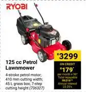 Builders Warehouse Ryobi 125cc petrol lawnmower offer