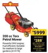 Wolf garden 200cc torx petrol mower