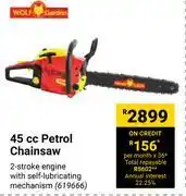 Builders Warehouse Wolf garden 45cc petrol chainsaw offer