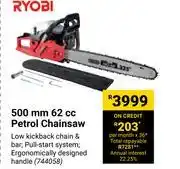 Builders Warehouse Ryobi 500mm 62cc petrol chainsaw offer