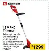Builders Warehouse Einhell 18v pxc trimmer offer