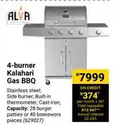 Alva 4-burner kalahari gas bbq 629027