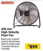 Builders Warehouse Goldair 450mm high velocity floor fan 133048 offer