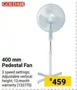 Builders Warehouse Goldair 400mm pedestal fan 132770 offer