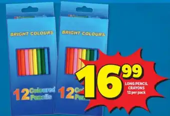 Usave LONG PENCIL CRAYONS 12 per pack offer