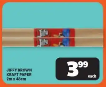 Usave JIFFY BROWN KRAFT PAPER 2m x 48cm offer