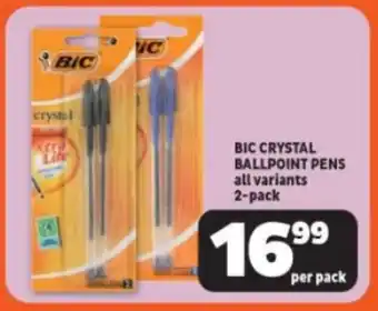 Usave BIC CRYSTAL BALLPOINT PENS all variants 2-pack offer