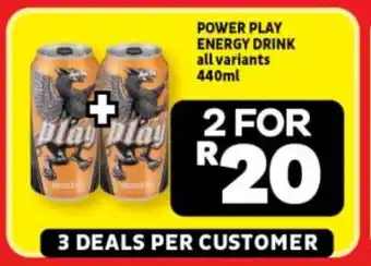 Usave POWER PLAY ENERGY DRINK all variants 440ml offer