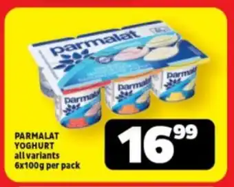 Usave PARMALAT YOGHURT all variants 6x100g per pack offer