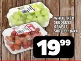 WHITE/RED SEEDLESS GRAPES 500g per pack
