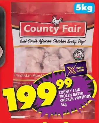 Shoprite COUNTY FAIR FROZEN MIXED CHICKEN PORTIONS 5kg offer