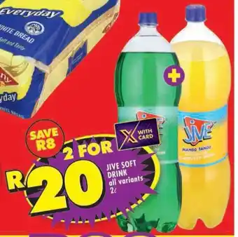 Shoprite JIVE SOFT DRINK all variants 2L offer