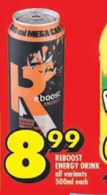 Shoprite REBOOST ENERGY DRINK all variants 500ml each offer