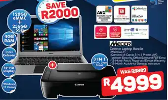 Pick n Pay MECER Celeron Laptop Bundle offer