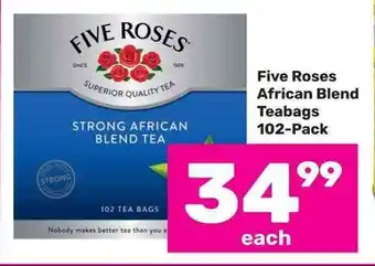 Game Five Roses African Blend Teabags 102-Pack offer