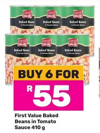 Game First Value Baked Beans in Tomato Sauce 410g offer