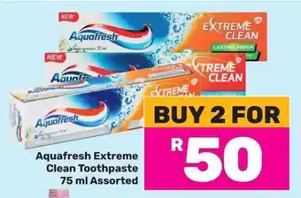 Game Aquafresh Extreme Clean Toothpaste 75ml Assorted offer
